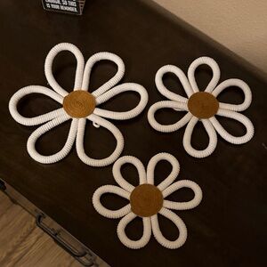 White and Brown Rope Flower Decor Set